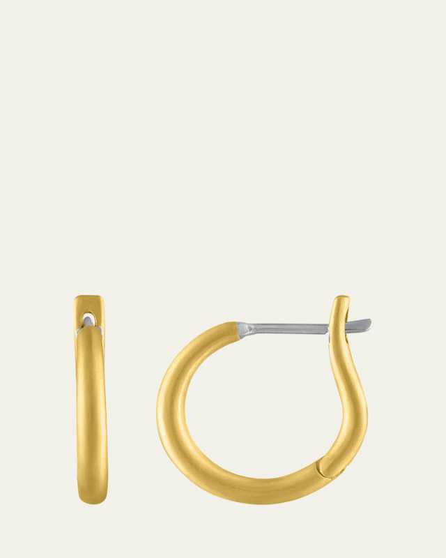 22K Yellow Gold Hinged Hoop and Hook Earrings, 16mm